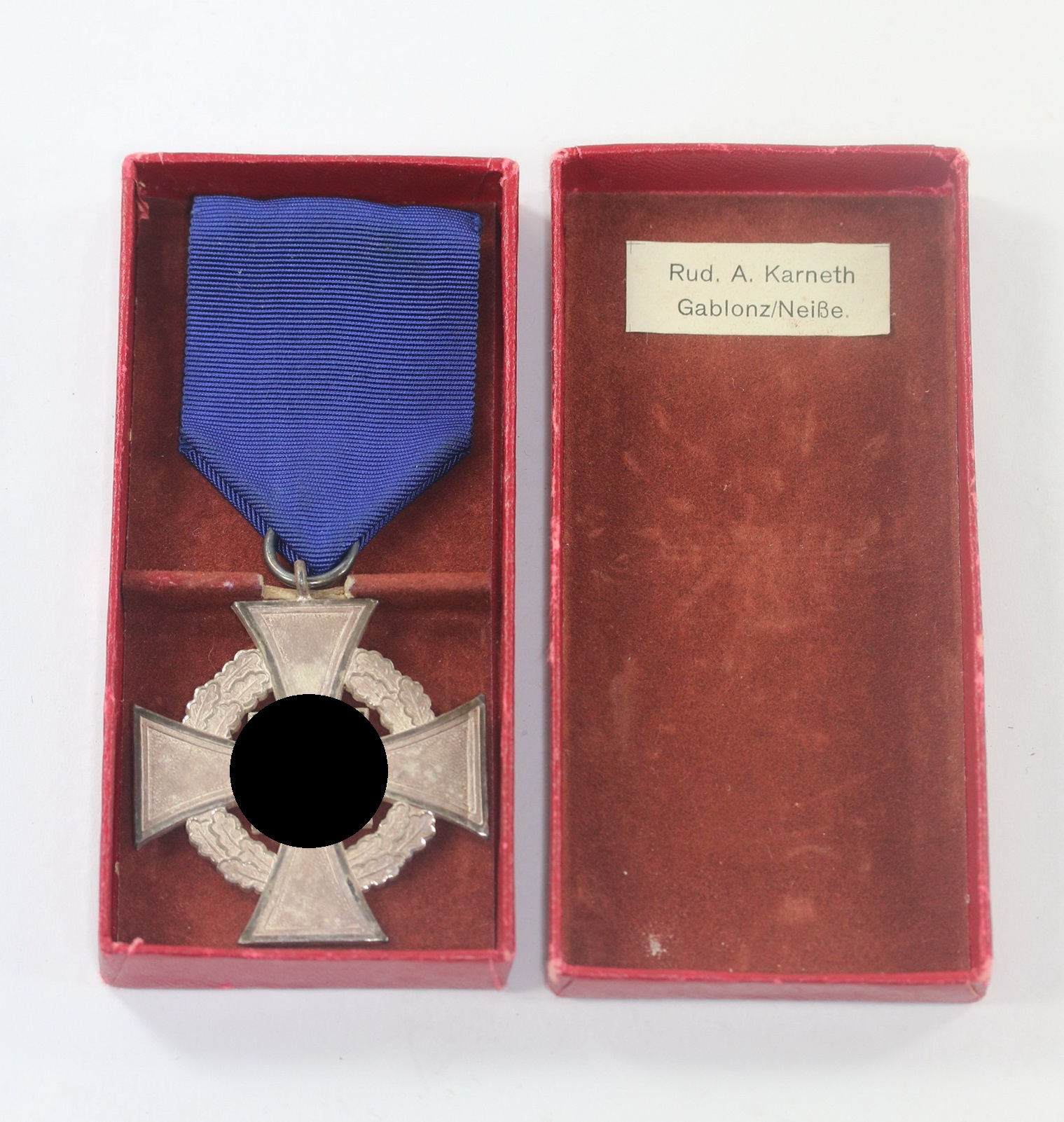 treudienstehrenzeichen_in_silber_25_jahre_im_etui_rud Treudienstehrenzeichen in Silber (25 Jahre), im Etui, Rud. A. Karneth Gablonz/Neiße – Bild 1