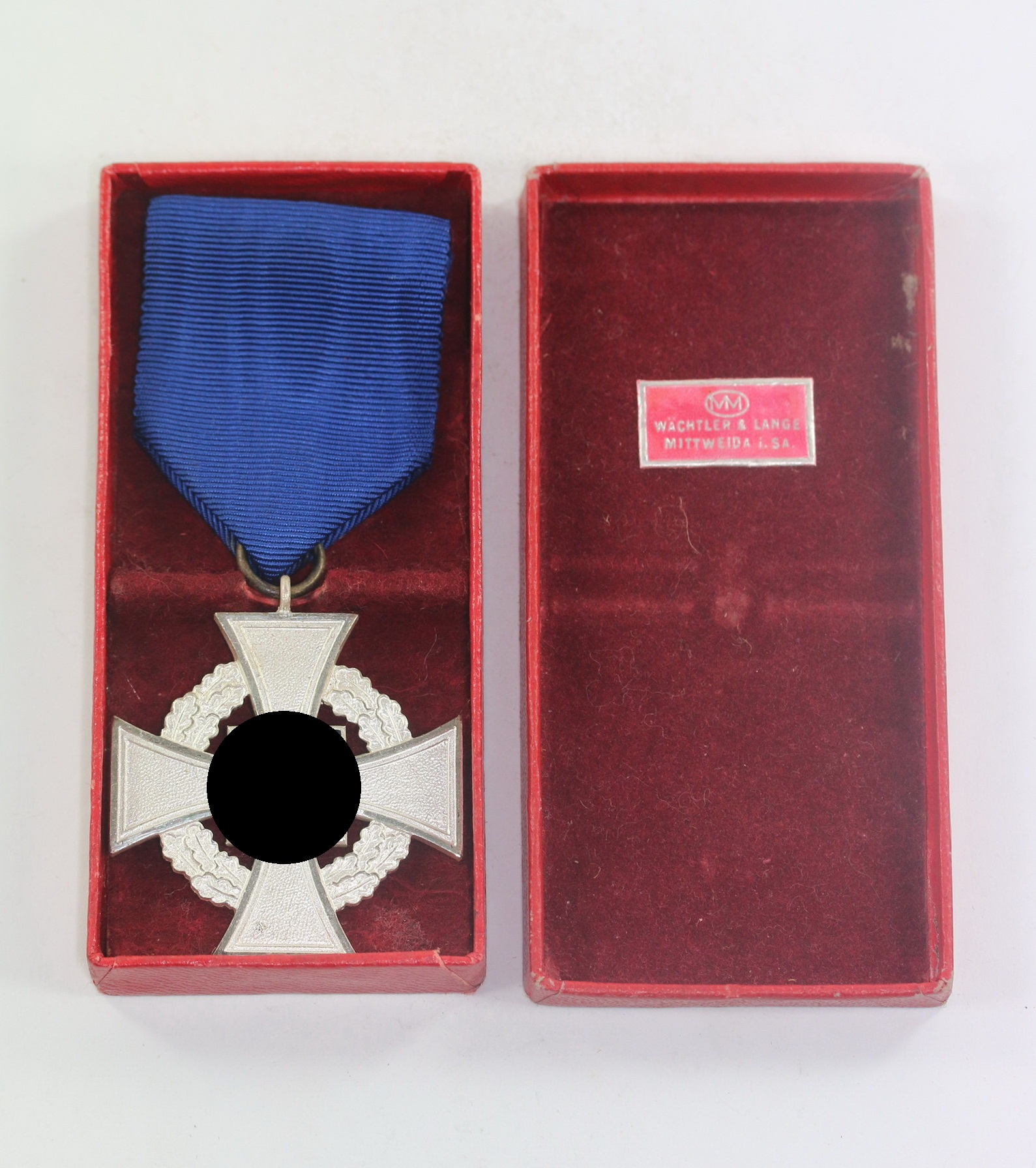  Treudienstehrenzeichen in Silber (25 Jahre), im Etui, Wächtler & Lange Miiweide i. SA. – Bild 1