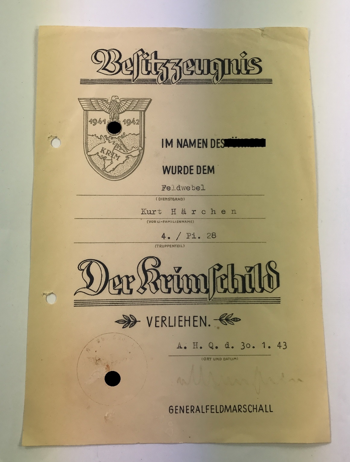 urkunde_krimschild_1 Urkunde Krimschild – Bild 1