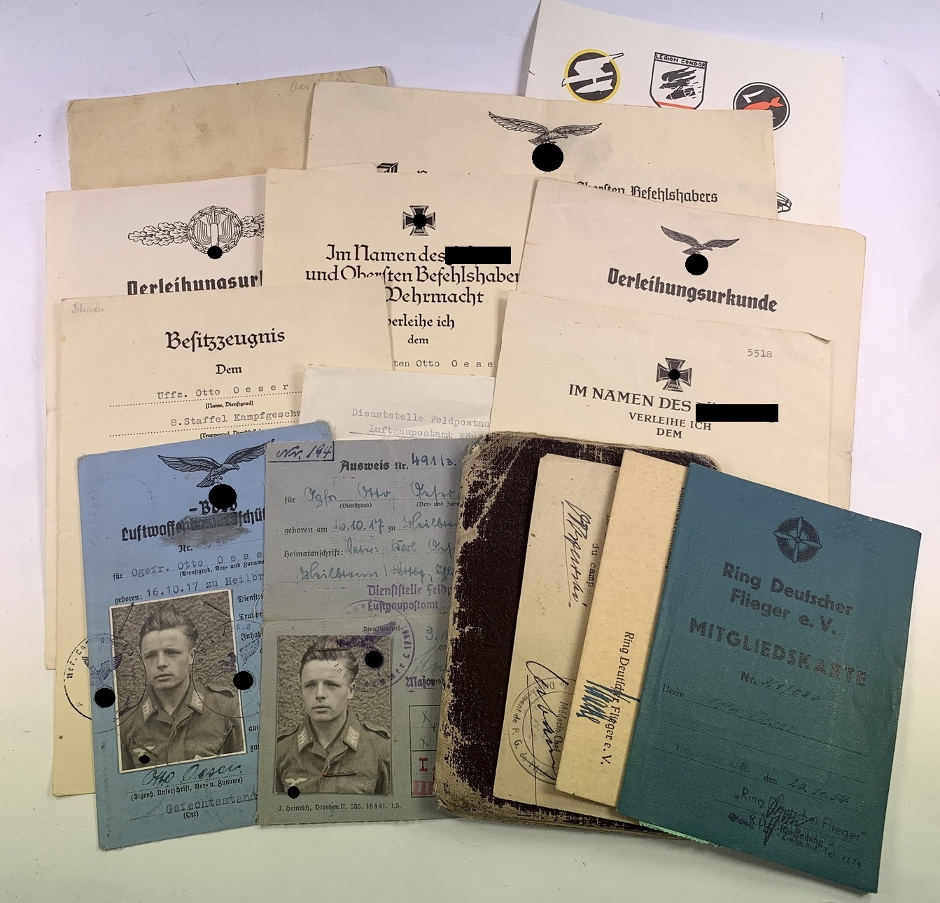 urkunden_gruppe_kampfgeschwader_53_legion_condor_k Urkunden Gruppe, Kampfgeschwader 53 Legion Condor (K.G. 53), Otto Öser – Bild 1