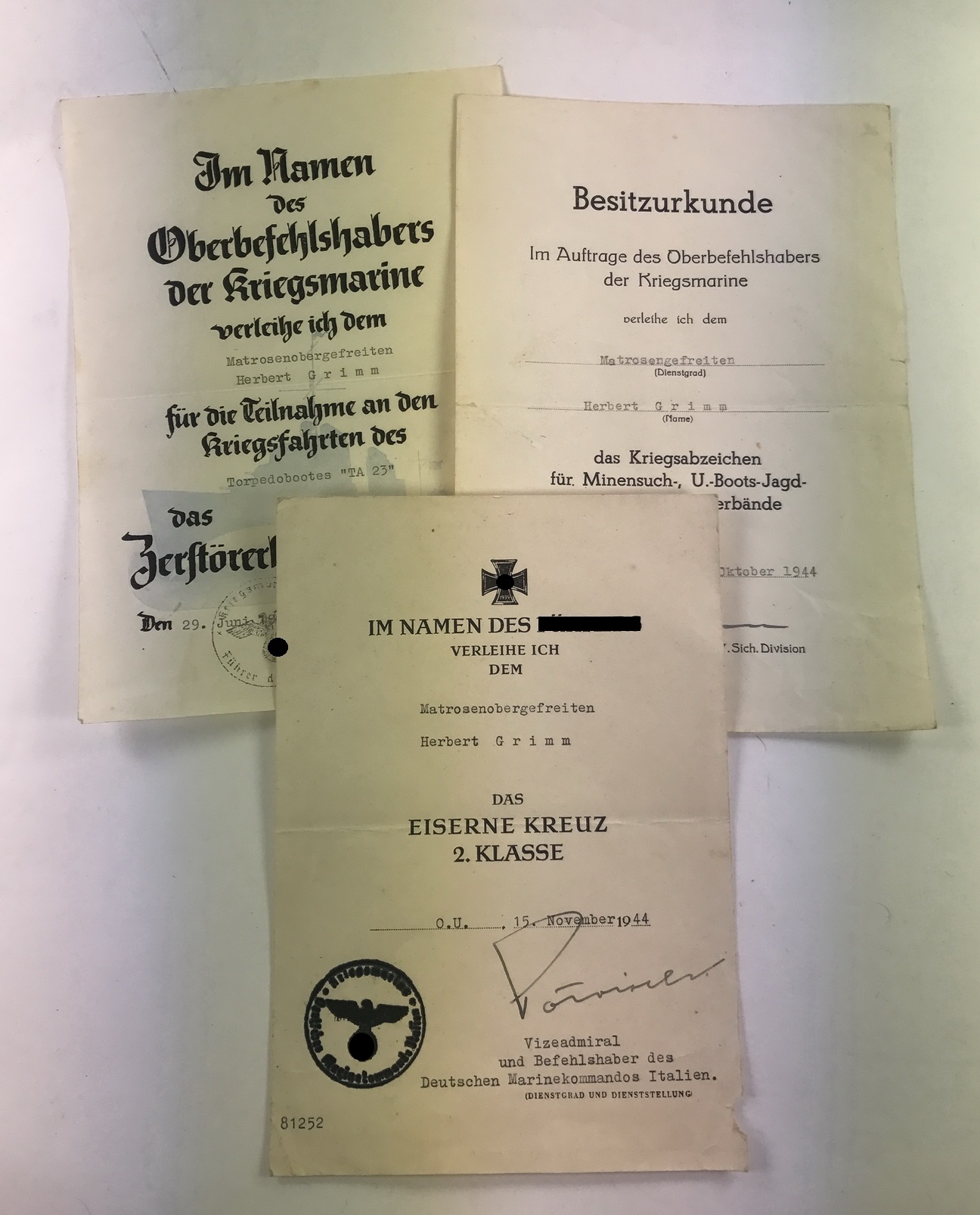 urkunden_gruppe_kriegsmarine_1__1 Urkunden Gruppe Kriegsmarine – Bild 1