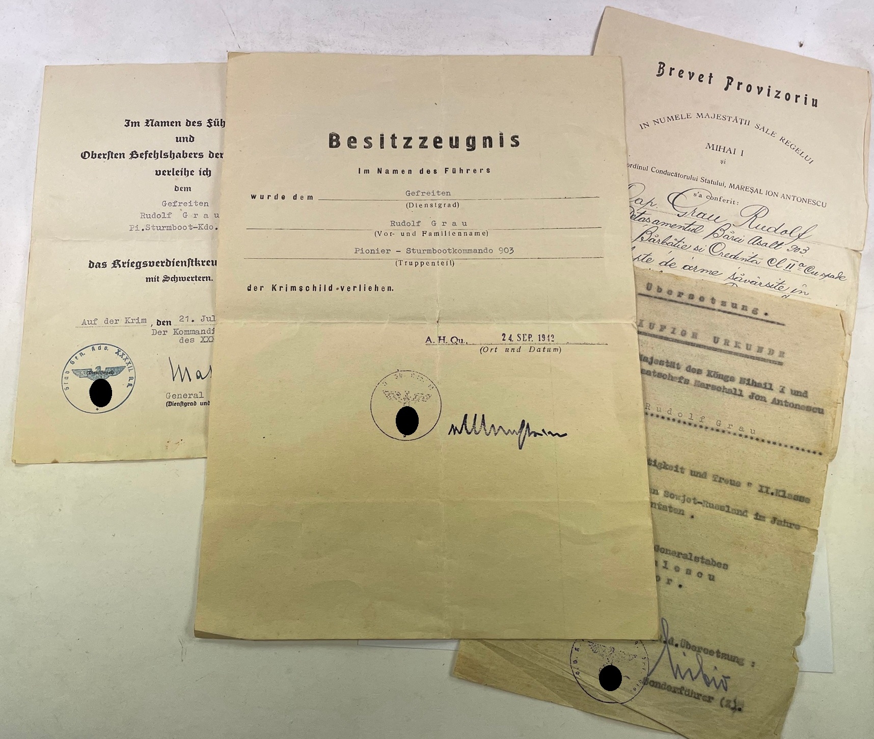 urkunden_gruppe_krim_sturmbootkommando_903_1__1 Urkunden Gruppe Krim Sturmbootkommando 903 – Bild 1