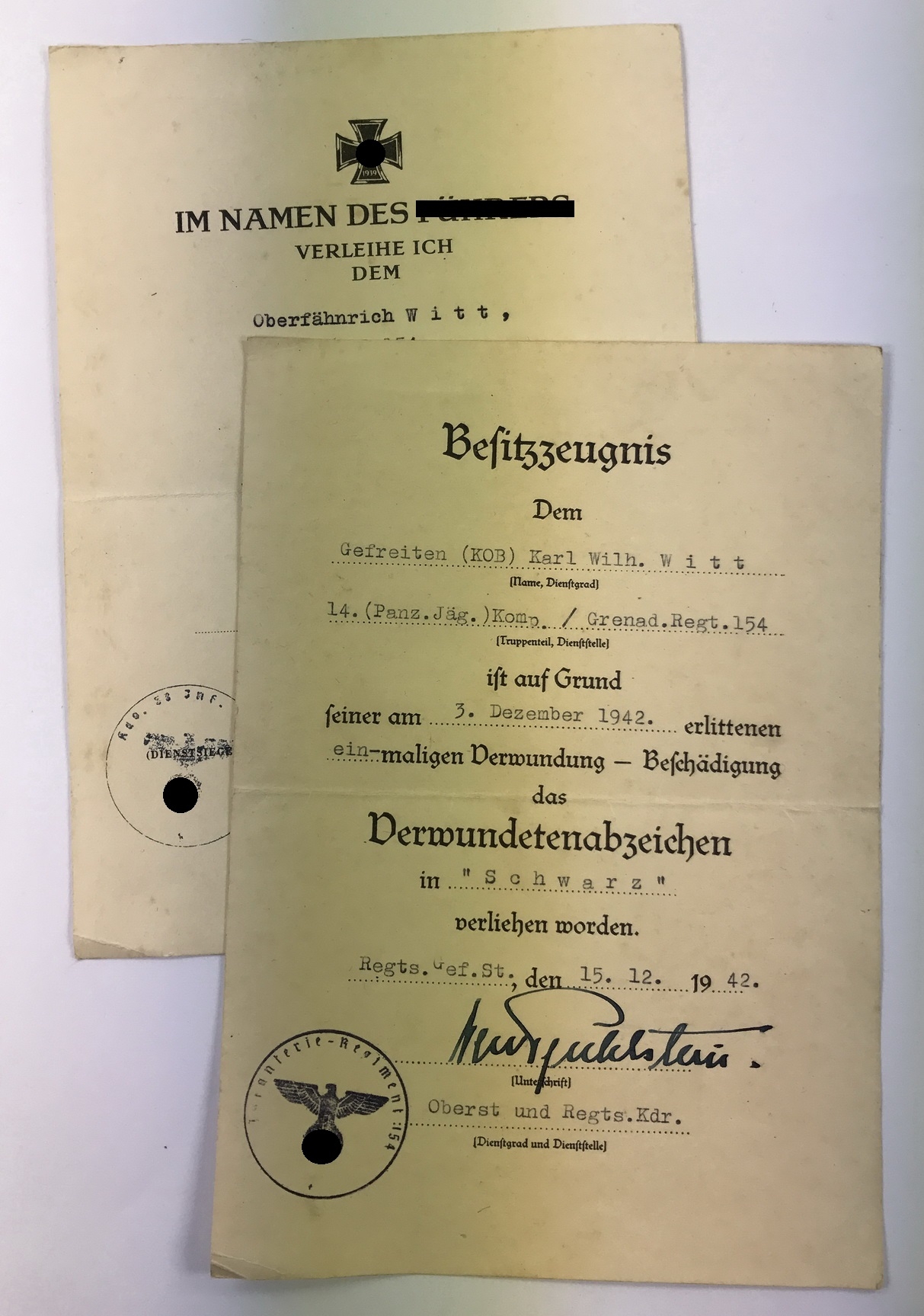 urkunden_infanterie Urkunden Infanterie – Bild 1