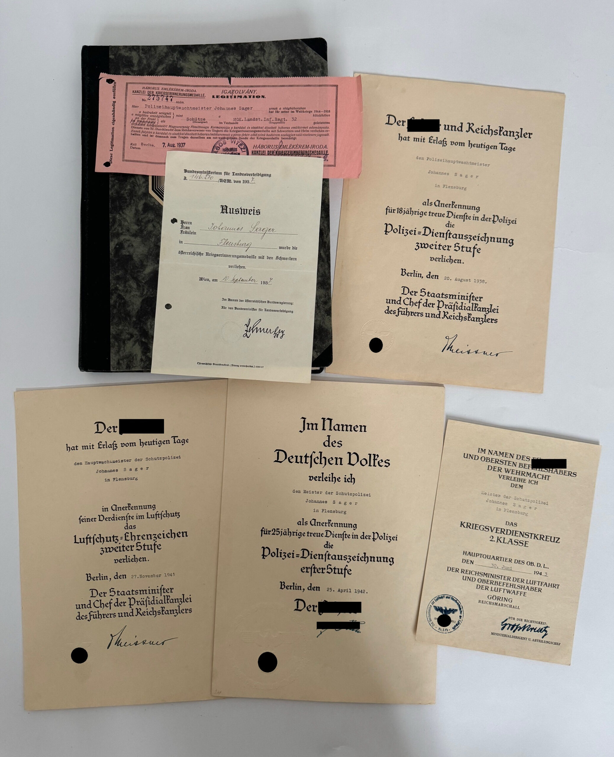 urkunden_nachla_eines_polizisten_1 Urkunden Nachlaß eines Polizisten – Bild 1