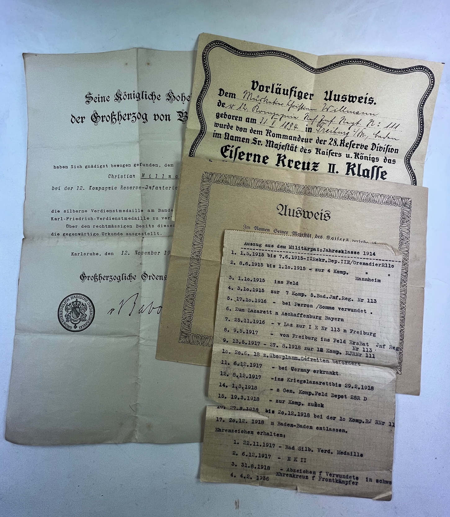 urkunden_nachlass_1_weltkrieg_baden_1_ Urkunden Nachlass 1, Weltkrieg (Baden) – Bild 1