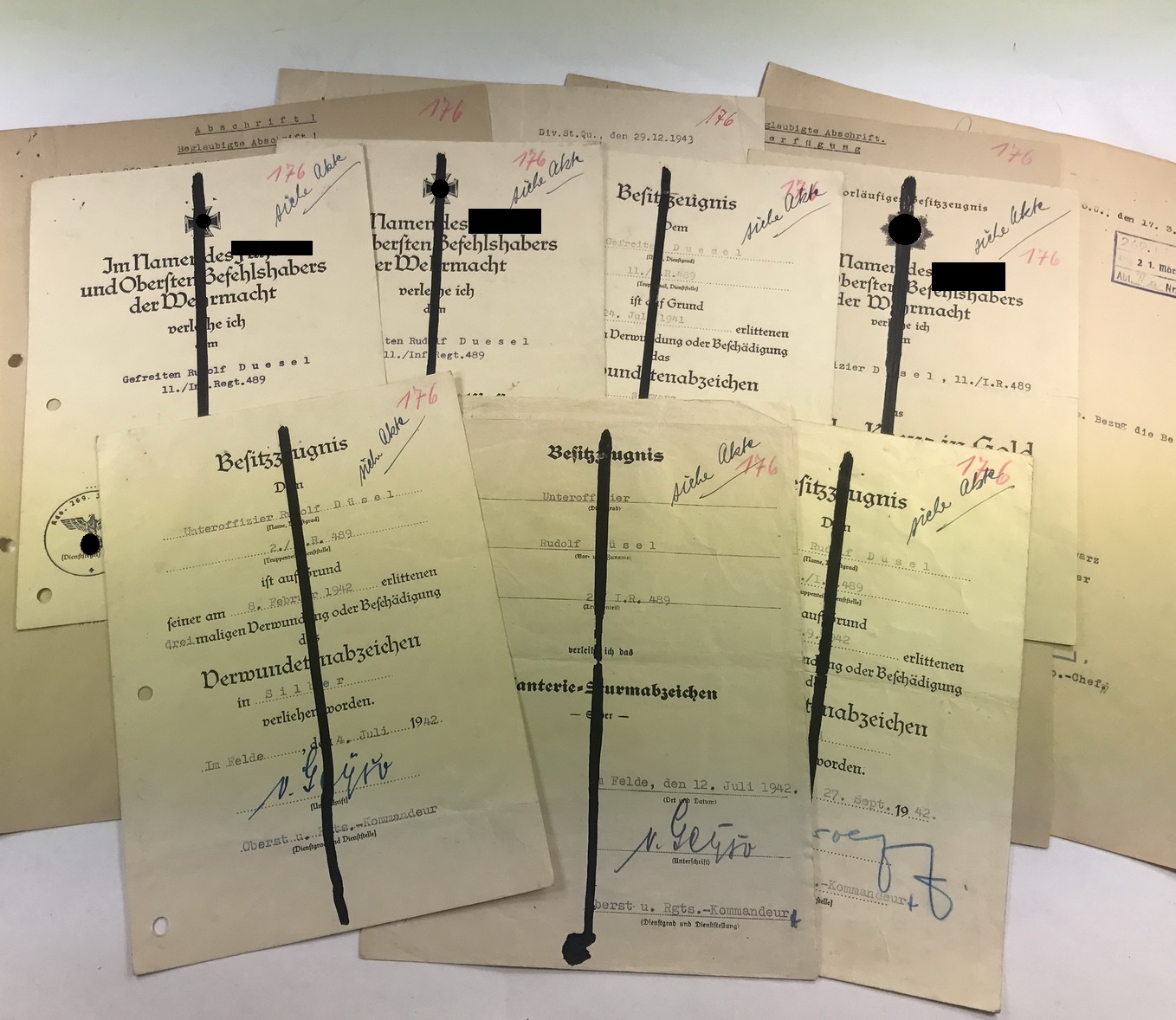 urkunden_nachlass_deutsches_kreuz_in_gold_strafbataillon_1__1 Urkunden Nachlass Deutsches Kreuz in Gold Strafbataillon – Bild 1