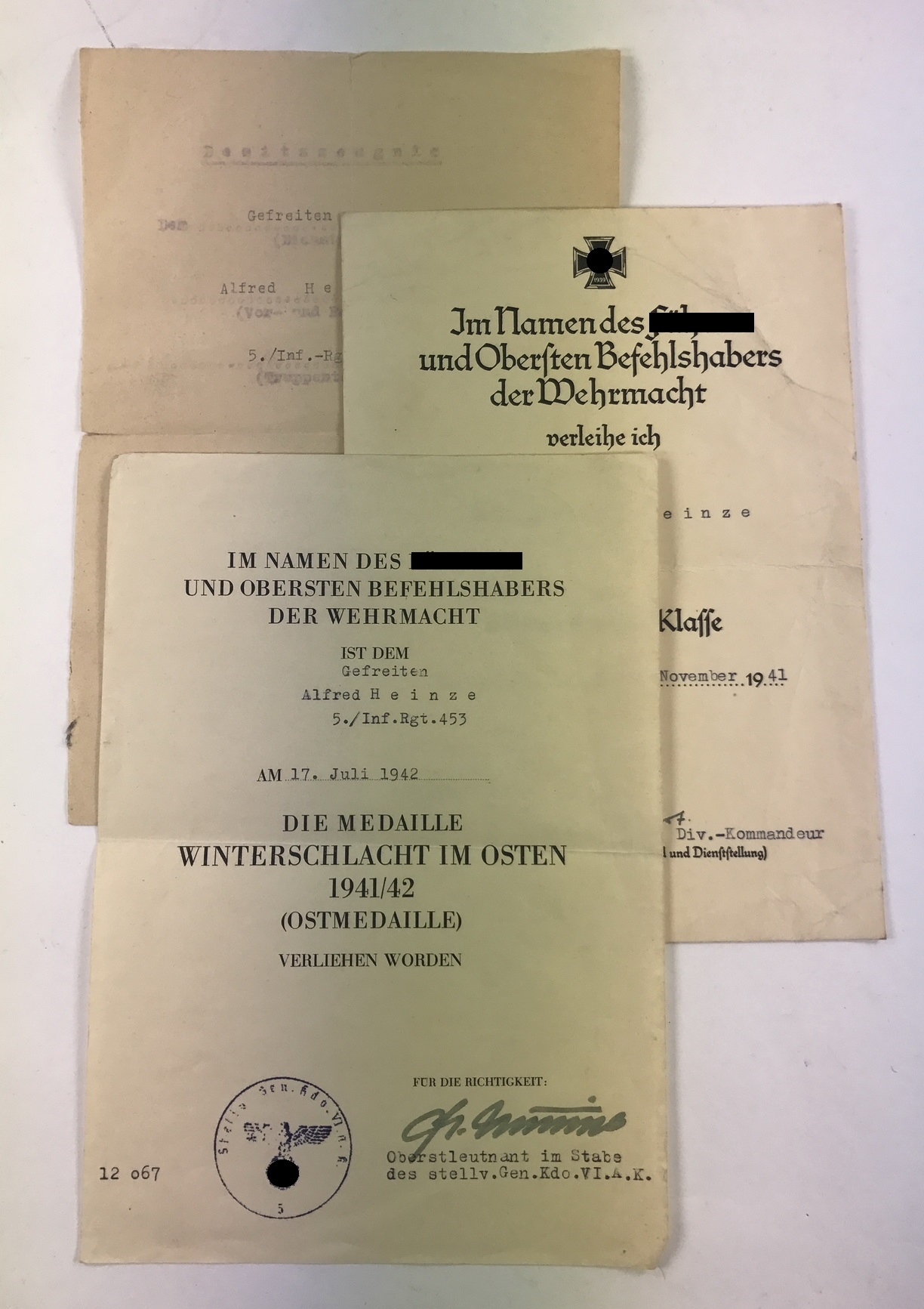 urkundengruppe_infanterie_1__1 Urkunden Gruppe Infanterie (I.R. 453) – Bild 1