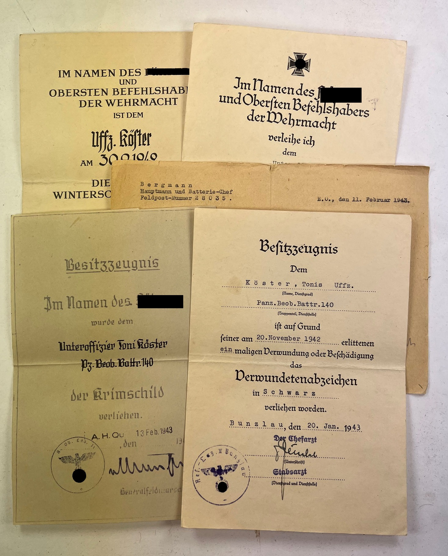 urkundengruppe_krim_panzer_beobachtungs_batterie_140_1__1 Urkundengruppe Krim, Panzer Beobachtungs Batterie 140 – Bild 1