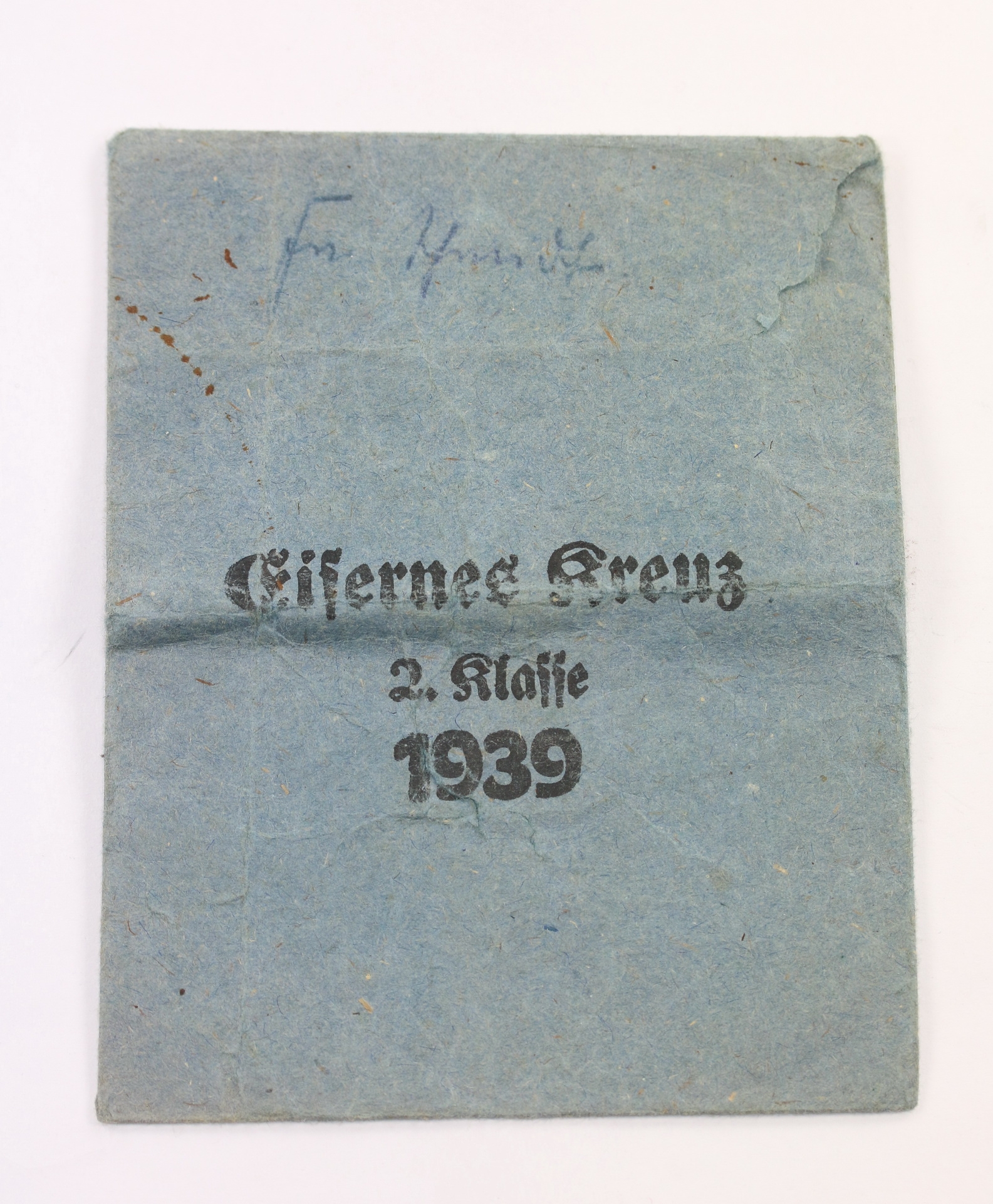 verleihungst_te_eisernes_kreuz_2 Verleihungstüte Eisernes Kreuz 2. Klasse 1939, Gustav Brehmer Markneukirchen i. Sa. – Bild 1