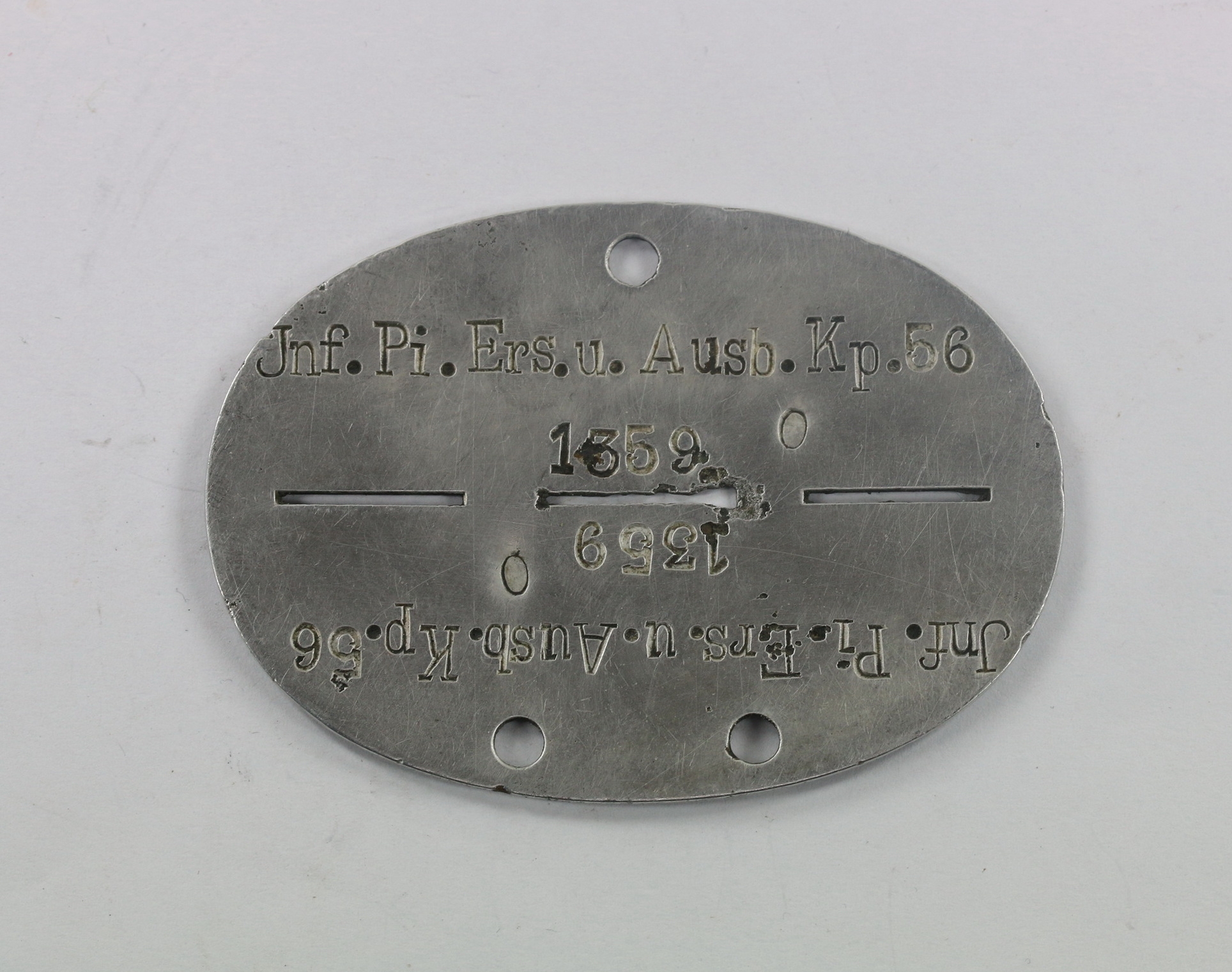 Wehrmacht Heer, Erkennungsmarke Infanterie Pionier Ersatz und Ausbildungs Kompanie 66 (Jinf. Pi. Ers. u. Ausb. Kp. 66) – Bild 1