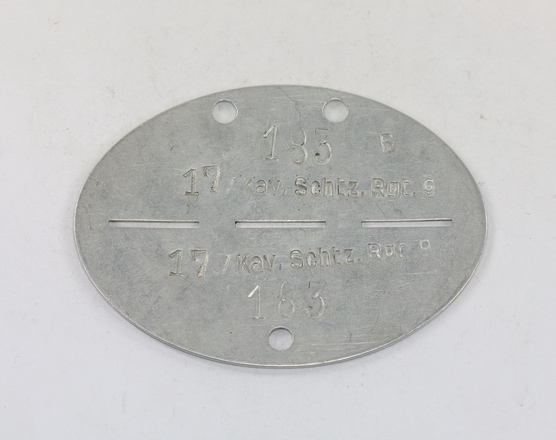 Wehrmacht Heer, Erkennungsmarke Kavelerie Schützen Regiment 9 (kav. Schtz. Rgt 9) – Bild 1