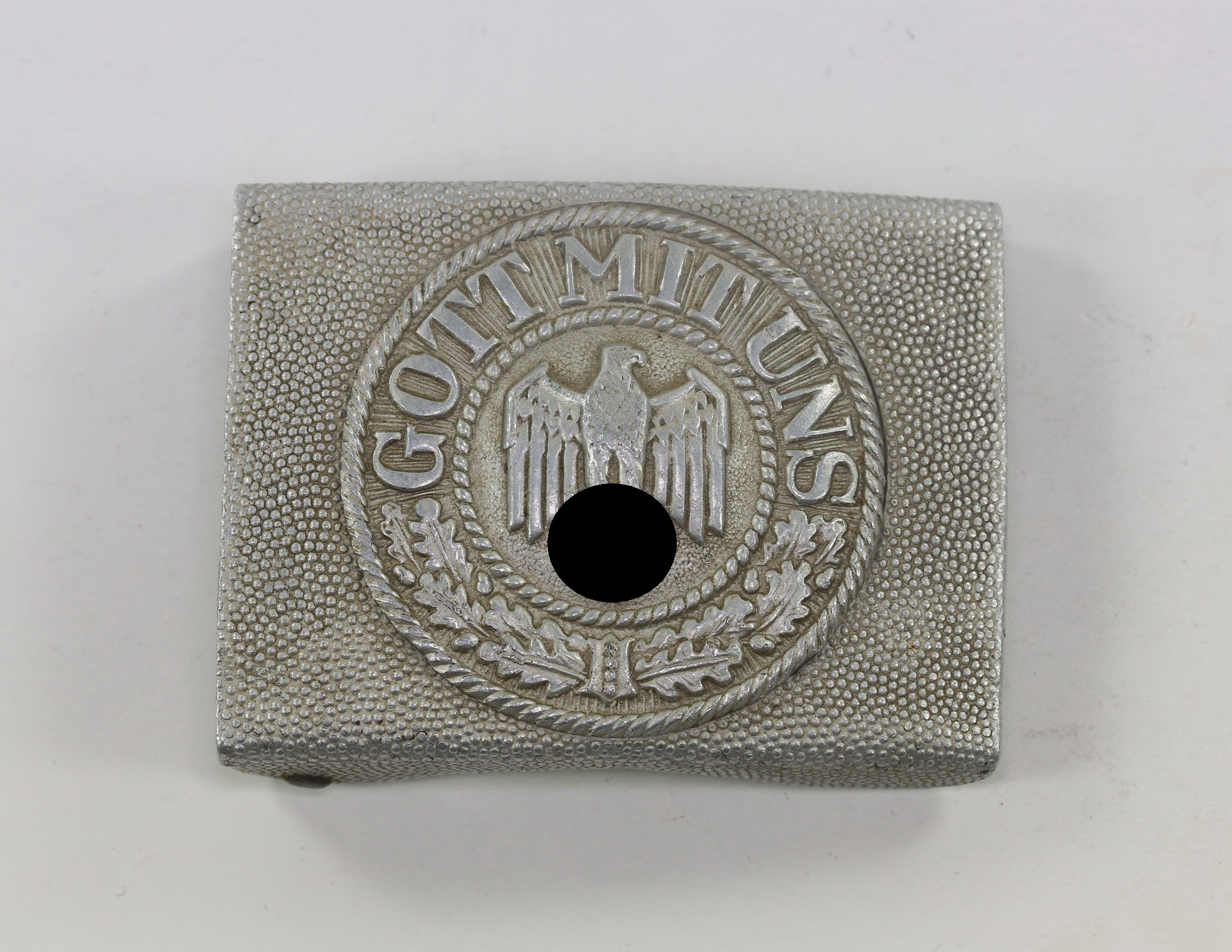 Wehrmacht Heer, Koppelschloss für Mannschaften, Aluminium, Gott Mit Uns – Bild 1