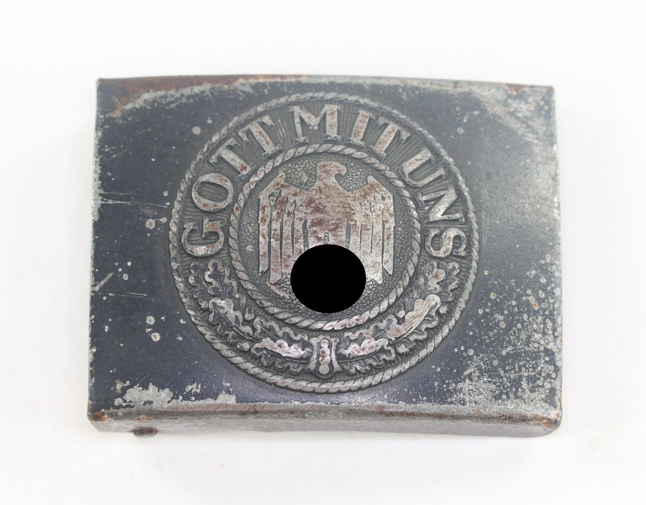 Wehrmacht Heer, Koppelschloss für Mannschaften, Stahl durchgeprägt – Bild 1