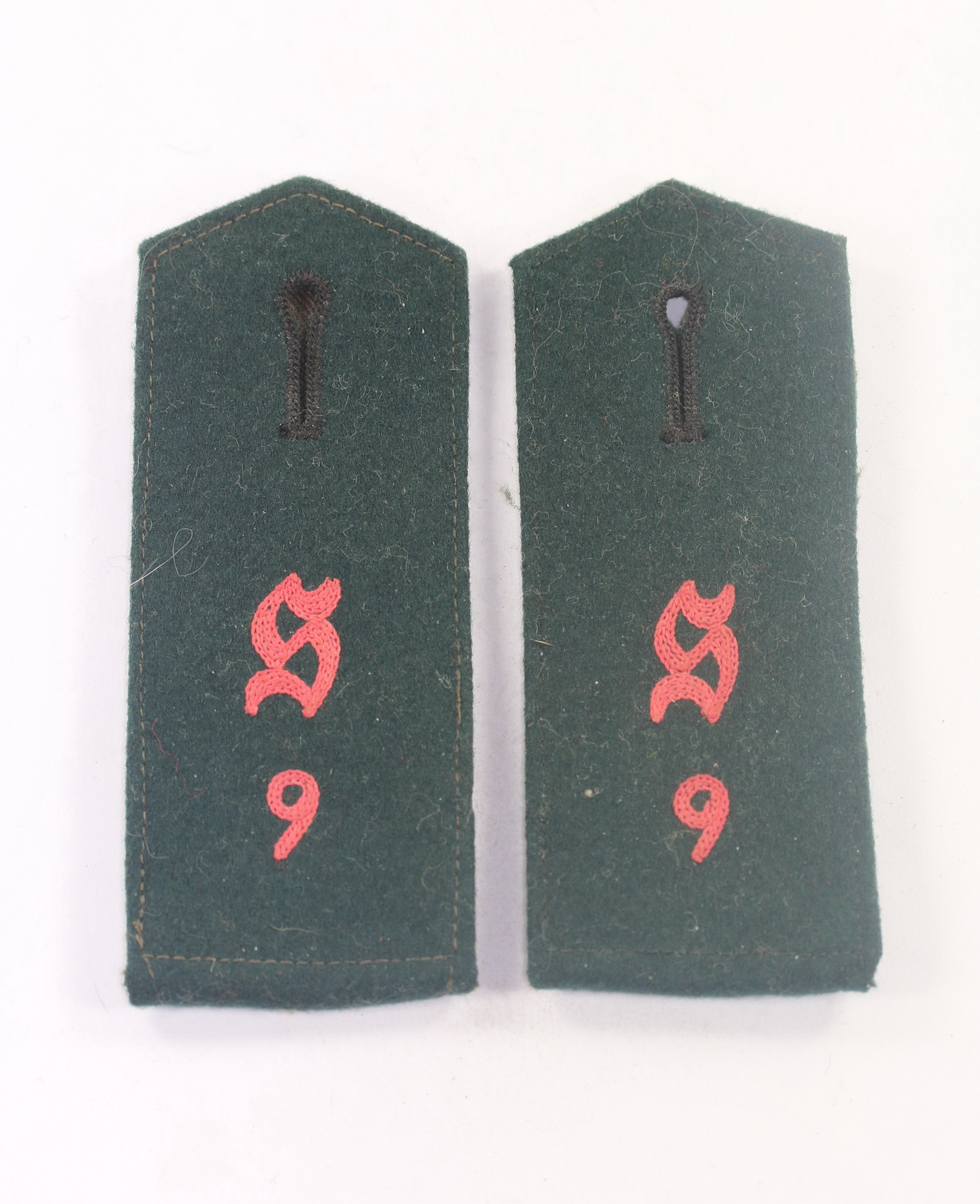 Wehrmacht Heer, Paar frühe Schulterklappen Schützenregiment 9, Panzer- /Panzerabwehrabteilung, Mannschaften – Bild 1