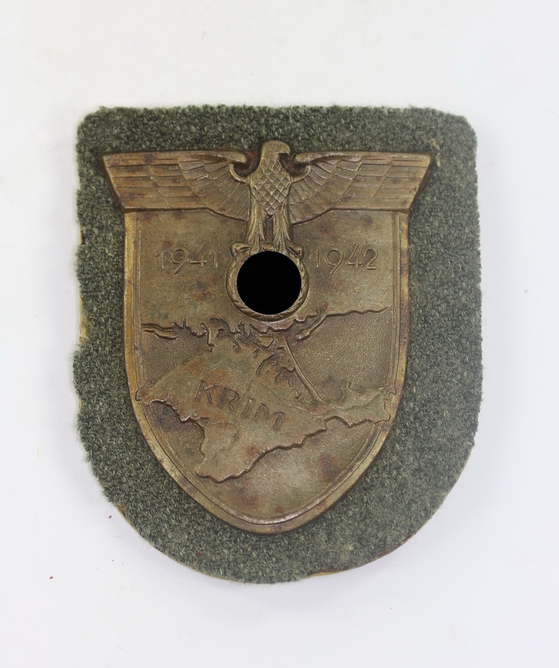 Krimschild auf Heeresstoff, Wilhelm Deumer, Lüdenscheid (1) Krimschild auf Heeresstoff, Wilhelm Deumer, Lüdenscheid – Bild 1