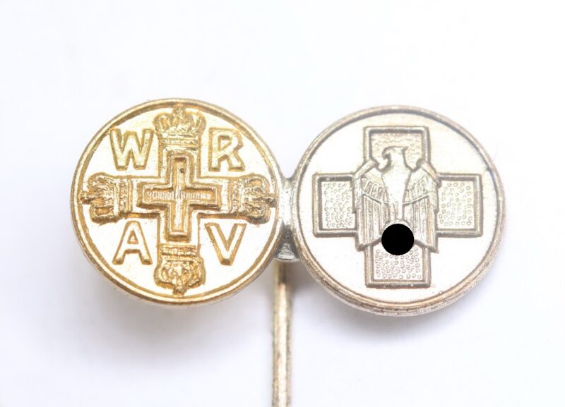 16 MM Miniatur Nadel, Rote Kreuz Medaille 3.Kl. + Medaille für deutsche Volkspflege – Bild 2