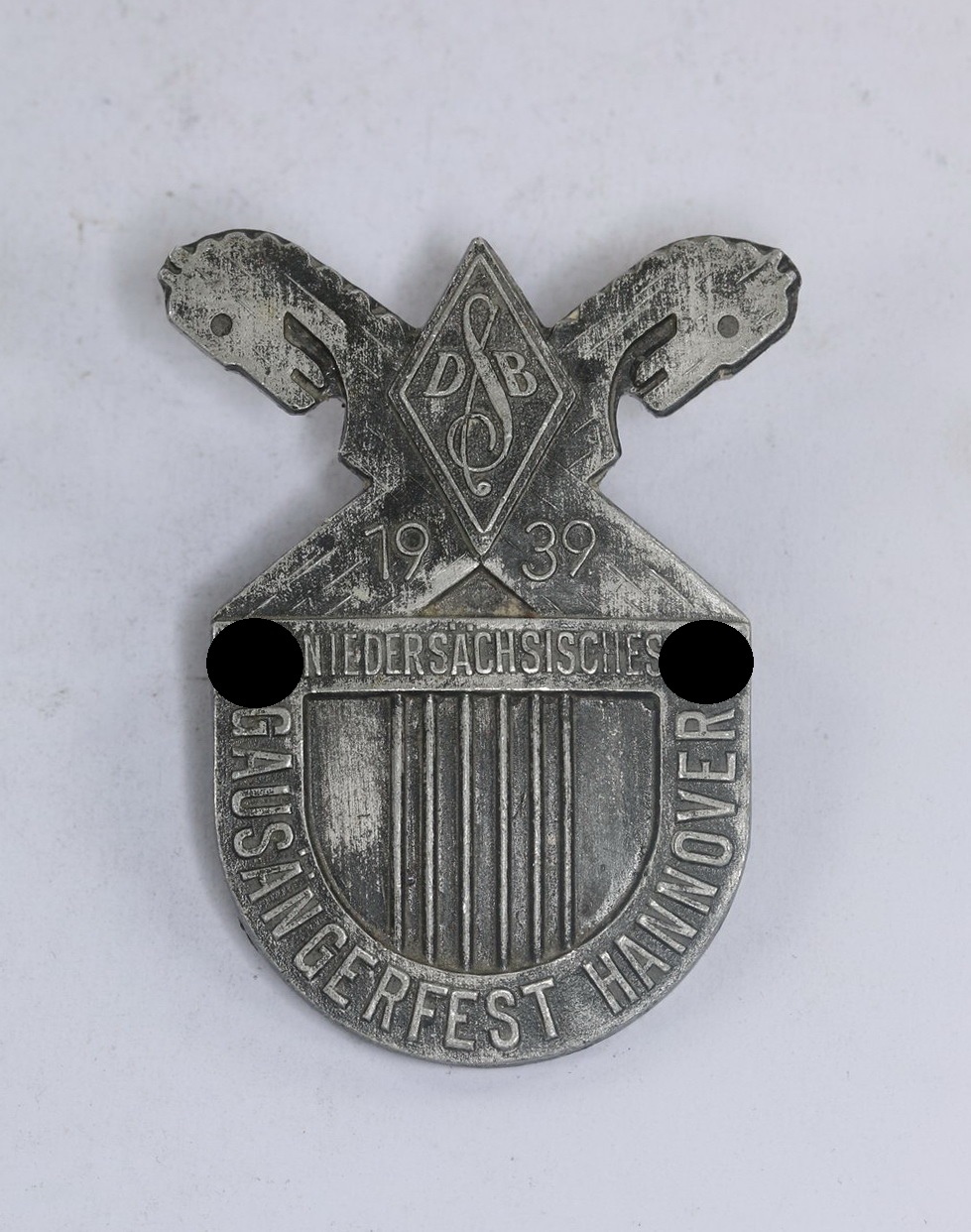 Abzeichen, DSB Niedersächsisches Gausängerfest Hannover 1939, Hst. FR. Hosbach Hann (1) Abzeichen, DSB Niedersächsisches Gausängerfest Hannover 1939, Hst. FR. Hosbach Hann.-Linden – Bild 1