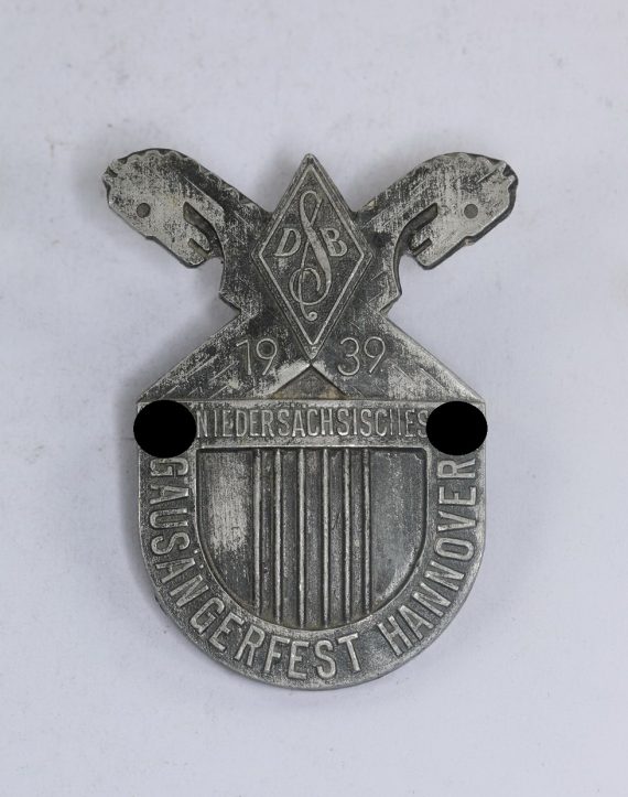 Abzeichen, DSB Niedersächsisches Gausängerfest Hannover 1939, Hst. FR. Hosbach Hann (1)