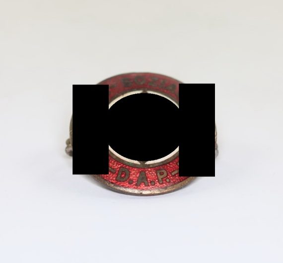 Frühes NSDAP Parteiabzeichen, Ges. Gesch. (Gesetzlich Geschützt) (1)