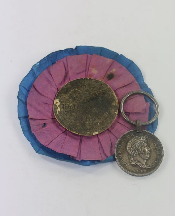 Königreich Hannover, Waterloo-Medaille 1815 + Rosette Die Waterloo-Feier 1865 (Hannover) (1)