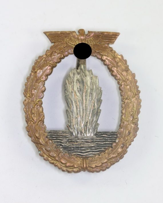 Kriegsmarine, Minensucherabzeichen, Adolf Scholze, Buntmetall (!) (1)