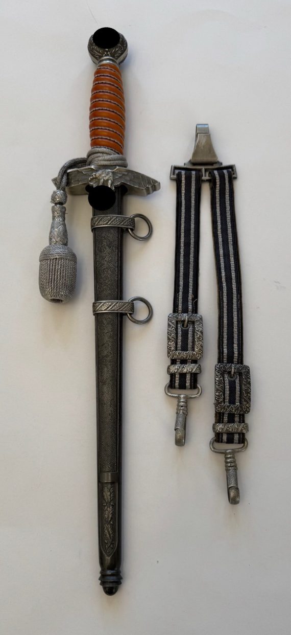 Luftwaffen Offiziersdoch, Hst. SMF mit Luftwaffen Abnahme (!), Gehänge und Portepee (1)