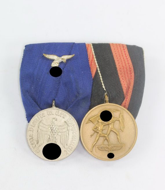 Ordenschnalle 2X, Dienstauszeichnung, Anschlußmedaille (1)