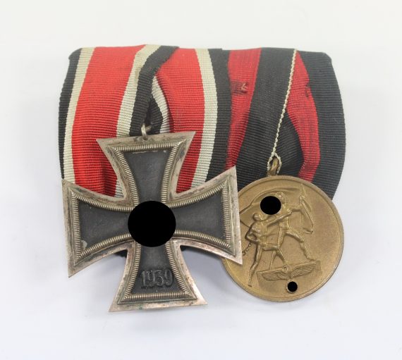 Ordenschnalle 2X, EK-2 1939, Anschlußmedaille Sudetenland (1)